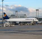 McDonnell Douglas MD-11F (D-ALCJ) der Lufthansa Cargo auf dem Flughafen in Frankfurt. 16.08.2014