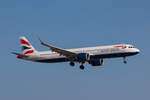 Airbus A321-200NX, British Airways (G-NEOV), Hamburg, 09.03.2025