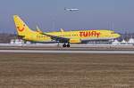 TUIfly, D-AHFW, B737-8K5(W) bei der Landung in MUC aus Palma de Mallorca (PMI) 16.03.2013