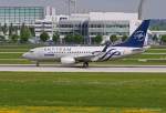 Tarom, YR-BGF  Braila , B737-78J(W) beim Start in MUC nach Sibiu (SBZ) 14.05.2013