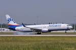 SunExpress Germany, D-ASXF, B737-8AS(W) bei der Landung in MUC aus Antalya (AYT) 18.06.2013