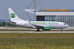 Germania, D-AGES, B737-75B(W) beim Start in MUC nach Sulaymaniyah (ISU) 18.06.2013