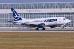 YR-BGE  Timisoara  / Tarom / B737-38J bei der Landung in MUC aus Bukarest (OTP) 28.03.2014