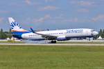 D-ASXF / SunExpress Germany / B737-8AS(W) bei der Landung in MUC aus Antalya (AYT) 08.08.2014