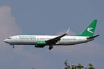 Turkmenistan Airlines, EZ-A019, Boeing B737-8K2, msn: 61574 /6258, 10.Juli 2024, MXP Milano Malpensa, Italy.