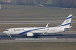 EL AL Israel Airlines, 4X-EKF, Boeing B737-8HX, msn: 29638/2766,  Kinneret , 21.Februar 2025, ZRH Zürich, Switzerland.