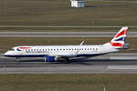 BA CityFlyer, G-LCYP, Embraer ERJ-190LR, msn: 19000443, 21.Februar 2025, ZRH Zürich, Switzerland.