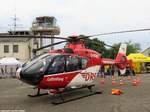 Eurocopter EC-145 (D-HDRC) im Einsatz für die DRF Luftrettung/ Notarzt. Aufgenommen während dem Landesfeuerwehrtag Baden-Württemberg auf dem ehemaligen US-ARMY Airfield Heidelberg, 21.Juli 2018.