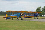 Private A 75-N1, Quax PT-17 Kaydet, Boeing Stearman, F-AZNL, D-EDLL, Flugplatz Bienenfarm, 05.07.2024