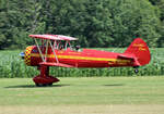 Private PT-13D Kaydet Boeing Stearman, D-EMDV, Flugplatz Bienenfarm, 07.07.2024