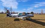 Grumman AA-5 Tiger, SE-LRM auf dem Vorfeld in Moosburg auf der Kippe (EDPI) am 8.2.2025