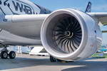 Eines der effizientesten Triebwerke weltweit. Rolls-Royce Trent XWB montiert an einem Airbus A 350 XWB (A 350 -900). Foto: ILA 2018