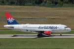 Air Serbia, YU-APC, Airbus A319-131, msn: 2621,  Novak Djokovic , 16.Juni 2024, ZRH Zürich, Switzerland.