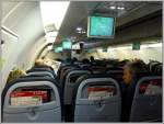 Kabine eines Airbus A 319, Economy Class, der Air Berlin.