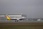 Airbus A319 von Germanwings bei der Landung am 20.November 2011 am Airport Mnchen.