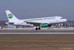 Germania, D-ASTC, A319-112 bei der Landung in MUC aus Pristina (PRN) 16.03.2013