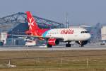 9H-AEH  Floriana  / Air Malta / A319-112 beim Start in MUC nach Malta (MLA) 01.02.2014