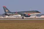 JY-AYL  Mafraq  / Royal Jordanian / A319-132 in MUC bei der Landung aus Amman (AMM) 01.02.2014