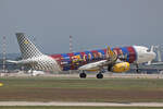 Vueling Airlines, EC-MER, Airbus A320-232, msn: 6510,  Vueling my best dream ,  FC Barcelona Femení , 05.Juli 2024, MXP Milano Malpensa, Italy.