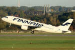 Finnair Airbus A320-214 OH-LXK beim Start in Düsseldorf 11.10.2024