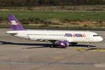 Air Cairo Airbus A320-214 SU-BPU rollt zum Start in Köln 3.11.2024