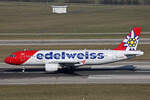 Edelweiss Air, HB-JLP, Airbus A320-214, msn: 4618,  Elm , 21.Februar 2025, ZRH Zürich, Switzerland.