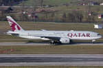 Qatar Airways, A7-BBB, Boeing B777-2DZLR, msn: 36013/762, 21.Februar 2025, ZRH Zürich, Switzerland.