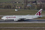 Qatar Airways, A7-BBB, Boeing B777-2DZLR, msn: 36013/762, 21.Februar 2025, ZRH Zürich, Switzerland.