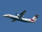 Dash 8-314 der AUA (Austrian Arrows) beim Start von Rwy 11 Vienna Int. (VIE) 17.7.2009