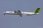 Air Baltic, YL-BAE, DHC 8-402Q in MUC im Landeanflug aus Riga (RIX) 02.07.2013