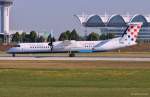 9A-CQD  Dalmacija  / Croatia Airlines / DHC 8-402Q in MUC beim Start nach Zagreb (ZAG) 17.08.2013