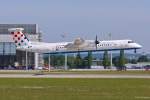 9A-CQA  Slavonija  / Croatia Airlines / DHC 8-402Q in MUC bei der Landung aus Split (SPU) 12.06.2014