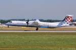 9A-CQF  Primorje  / Croatia Airlines / DHC 8-402Q in MUC bei der Landung aus Split (SPU) 03.07.1994