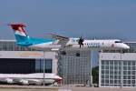 LX-LGM / Luxair / DHC 8-402Q vor der Landung in MUC aus Luxemburg (LUX) 08.08.2014