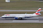 BA CityFlyer, G-LCYU, Embraer ERJ-190LR, msn: 19000674, 24.Januar 2025, ZRH Zürich, Switzerland.