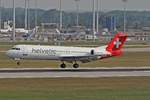 Helvetic Airways, HB-JVE, Fokker, 100, MUC-EDDM, München, 20.08.2018, Germany